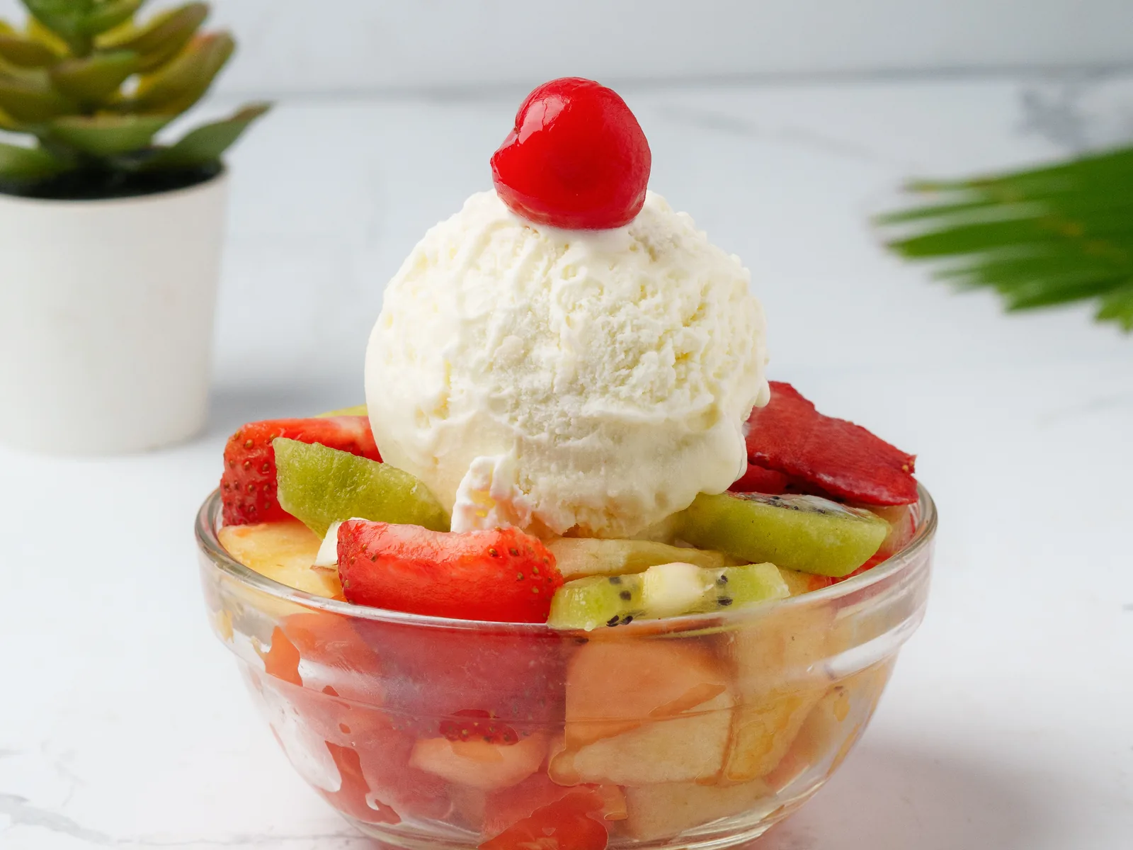 Fruit Salad with Ice Cream
