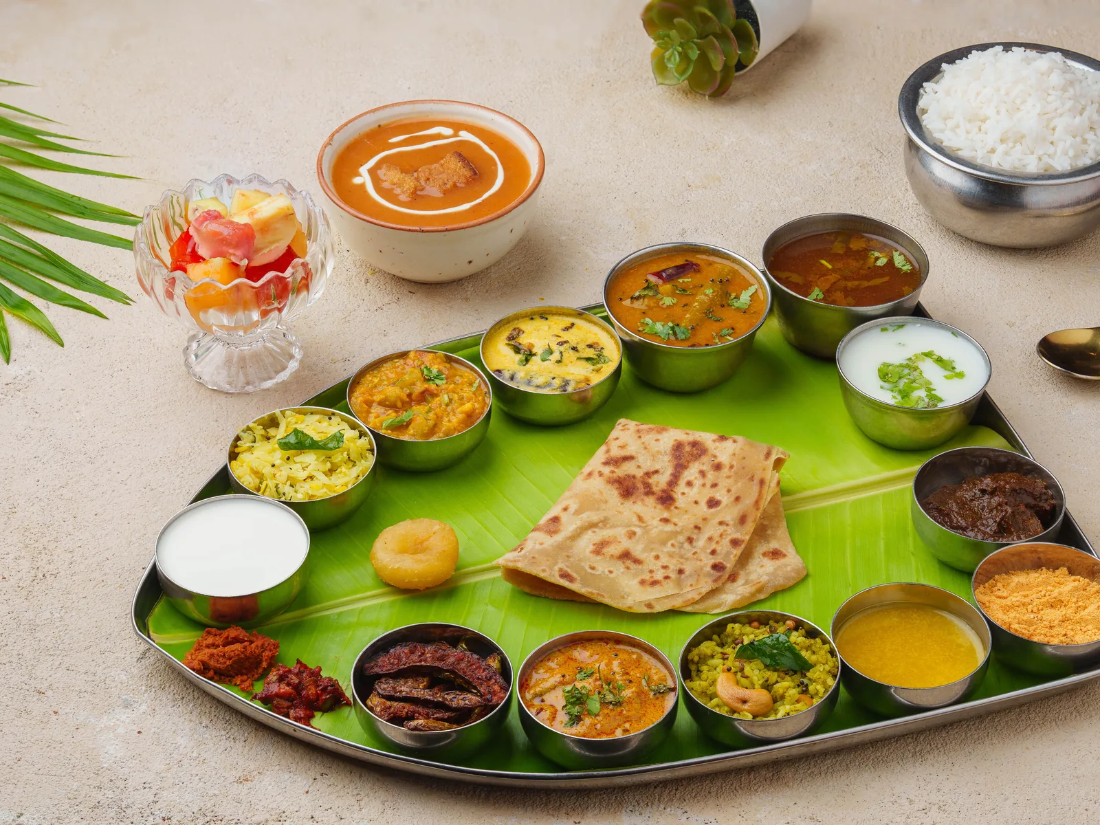 Traditional South Indian thali